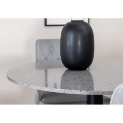 Razzia Rundt Spisebordssæt - Sort, Messing og Lysegrå