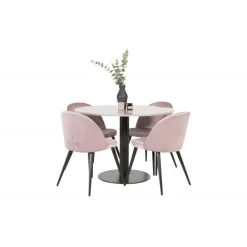 Razzia Rundt Spisebordssæt - Sort, Pink og Hvid