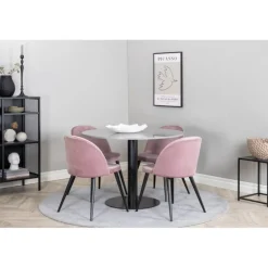 Razzia Rundt Spisebordssæt - Sort, Pink og Hvid