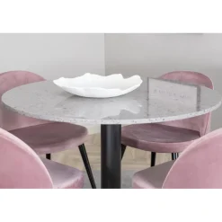 Razzia Rundt Spisebordssæt - Sort, Pink og Hvid