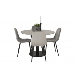 Razzia Rundt Spisebordssæt - Sort og Grå