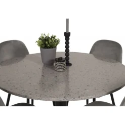 Razzia Rundt Spisebordssæt - Sort og Grå