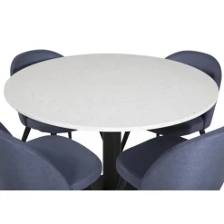 Razzia Rundt Spisebordssæt - Sort, Blå og Hvid