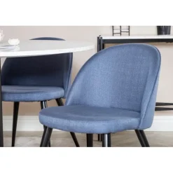 Razzia Rundt Spisebordssæt - Sort, Blå og Hvid