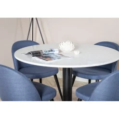 Razzia Rundt Spisebordssæt - Sort, Blå og Hvid