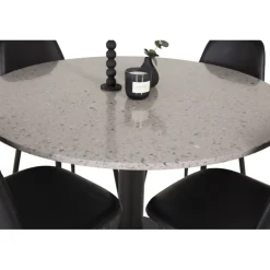 Razzia Rundt Spisebordssæt - Sort og Grå