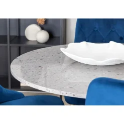 Razzia Rundt Spisebordssæt - Sort, Blå og Messing