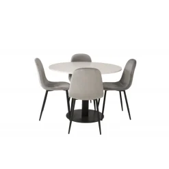 Razzia Rundt Spisebordssæt - Sort, Lysegrå og Hvid