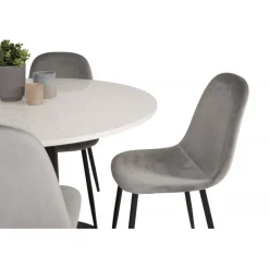 Razzia Rundt Spisebordssæt - Sort, Lysegrå og Hvid