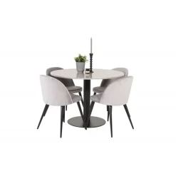 Razzia Rundt Spisebordssæt - Sort og Grå