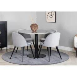 Razzia Rundt Spisebordssæt - Sort og Grå