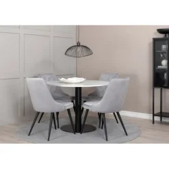 Razzia Rundt Spisebordssæt - Sort, Lysegrå og Hvid