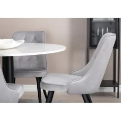 Razzia Rundt Spisebordssæt - Sort, Lysegrå og Hvid