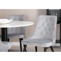 Razzia Rundt Spisebordssæt - Sort, Lysegrå og Hvid