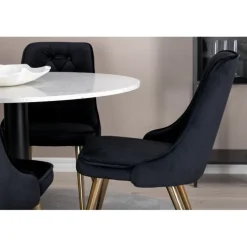 Razzia Rundt Spisebordssæt - Sort, Messing og Hvid