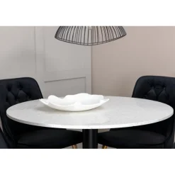 Razzia Rundt Spisebordssæt - Sort, Messing og Hvid