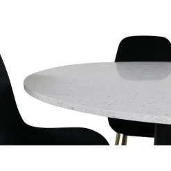 Razzia Rundt Spisebordssæt - Sort, Messing og Hvid