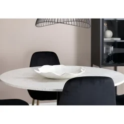 Razzia Rundt Spisebordssæt - Sort, Messing og Hvid