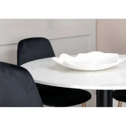 Razzia Rundt Spisebordssæt - Sort, Messing og Hvid