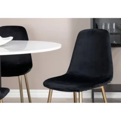 Razzia Rundt Spisebordssæt - Sort, Messing og Hvid