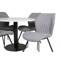 Razzia Rundt Spisebordssæt - Sort Grå og Hvid