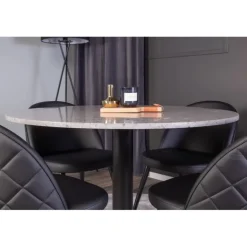 Razzia Rundt Spisebordssæt - Sort, Messing Grå