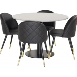 Razzia Rundt Spisebordssæt - Sort, Messing Grå