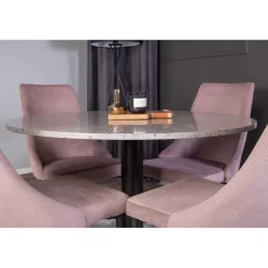 Razzia Rundt Spisebordssæt - Sort, Grå og Pink