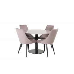 Razzia Rundt Spisebordssæt - Sort, Grå og Pink