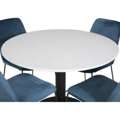 Razzia Rundt Spisebordssæt - Sort, Blå og Hvid