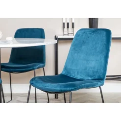 Razzia Rundt Spisebordssæt - Sort, Blå og Hvid