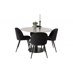 Razzia Rundt Spisebordssæt - Sort og Grå