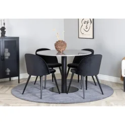Razzia Rundt Spisebordssæt - Sort og Grå