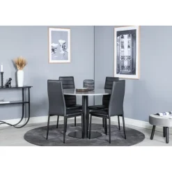 Razzia Rundt Spisebordssæt - Sort og Grå