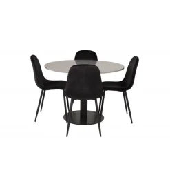 Razzia Rundt Spisebordssæt - Sort og Grå