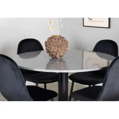Razzia Rundt Spisebordssæt - Sort og Grå