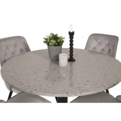 Razzia Rundt Spisebordssæt - Sort og Grå