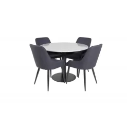 Razzia Rundt Spisestuesæt - Sort og Grå