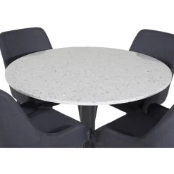 Razzia Rundt Spisestuesæt - Sort og Grå