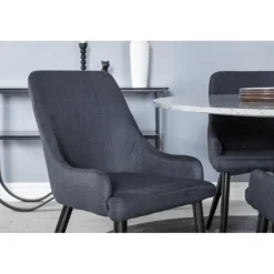 Razzia Rundt Spisestuesæt - Sort og Grå