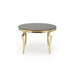 REGINALD_2 bord, - top - Sort glas, ben - guld