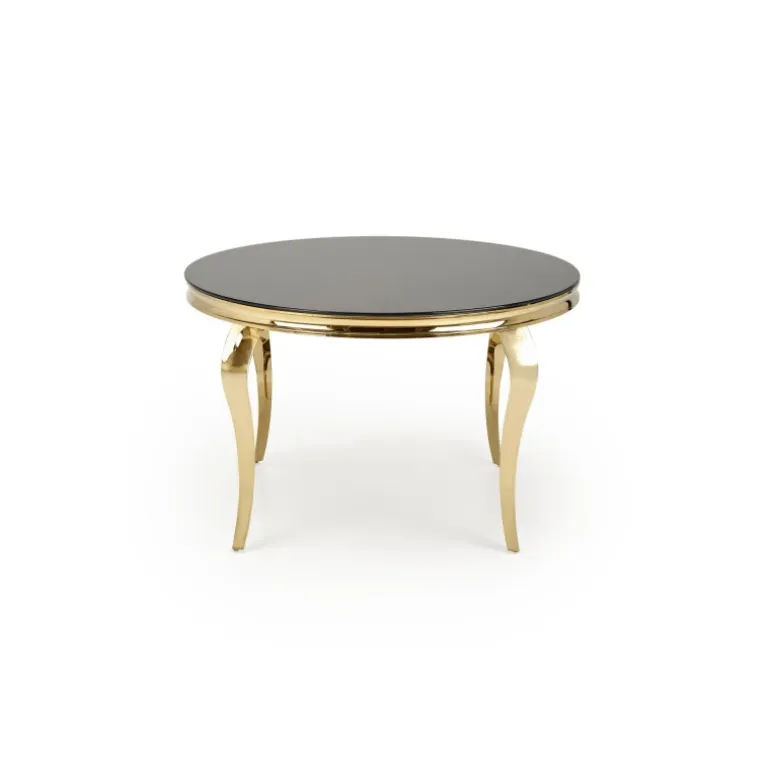 REGINALD_2 bord, - top - Sort glas, ben - guld