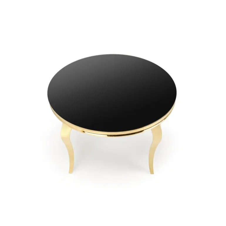 REGINALD_2 bord, - top - Sort glas, ben - guld