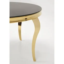 REGINALD_2 bord, - top - Sort glas, ben - guld