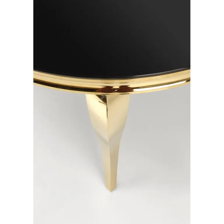 REGINALD_2 bord, - top - Sort glas, ben - guld