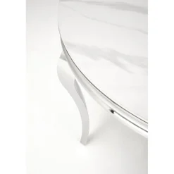 REGINALD bord, - top - Hvid marmor, ben - sølv