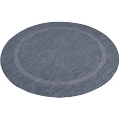 Relax Rund Udendørs tæppe Ensfarvet - Blå