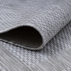 Relax Rund Udendørs tæppe Ensfarvet - Sølv