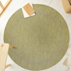 Relax Rund Udendørs tæppe Ensfarvet - Grøn