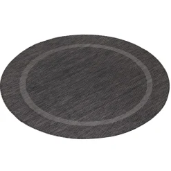 Relax Rund Udendørs tæppe Ensfarvet - Sort